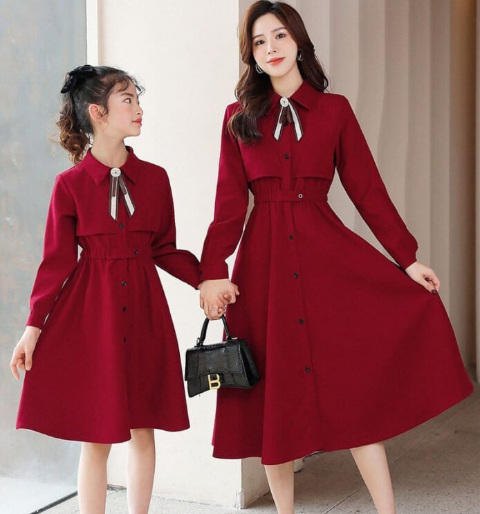 Mother and Daughter Matching Dress - Midi Length