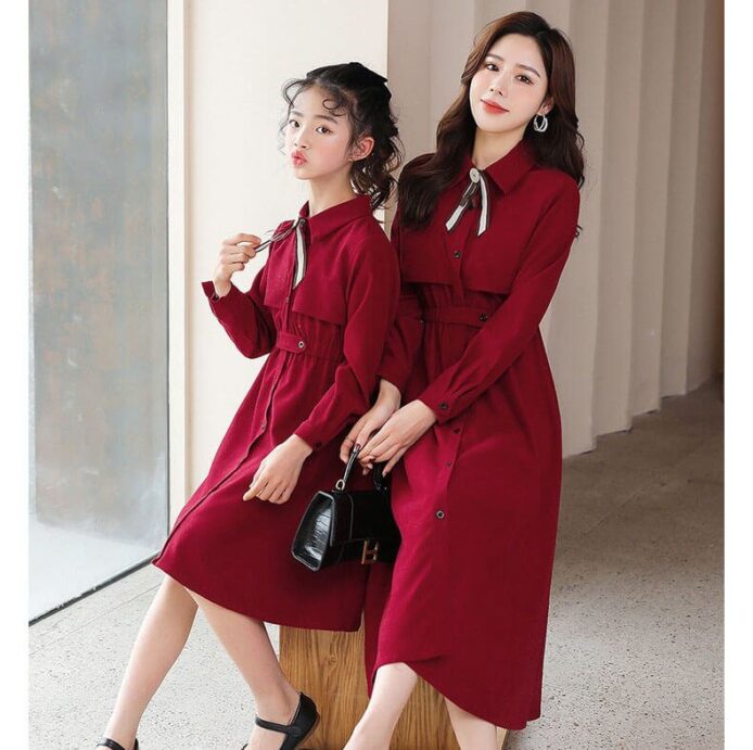 Mother and Daughter Matching Dress - Midi Length
